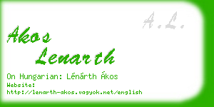 akos lenarth business card